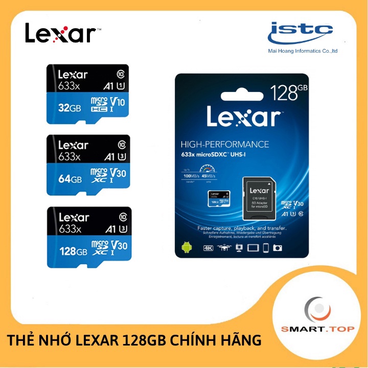 Thẻ nhớ LEXAR | DSS Chính hãng 128Gb 64Gb 32Gb | Yoosee U3, Class 10-Chuyên dụng Camera ip,camera hành trình, Điện thoại