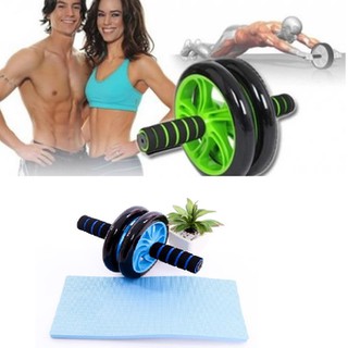 Con lăn tập cơ bụng 2 bánh tặng kèm thảm tập 2019