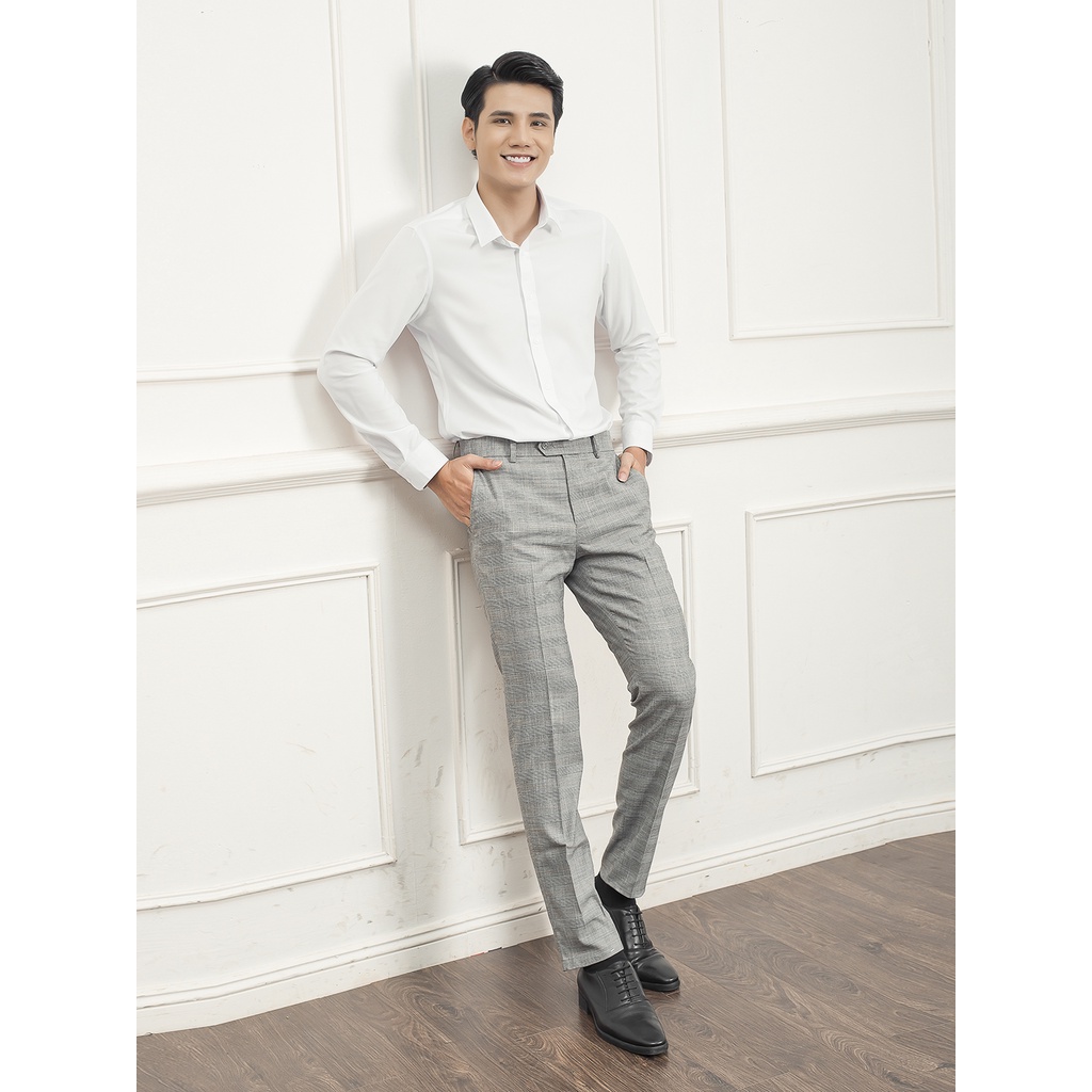 Quần âu nam ARISTINO phom Slim Fit ôm hiệu ứng kẻ vô cùng thời thượng và ấn tượng - ATR04009