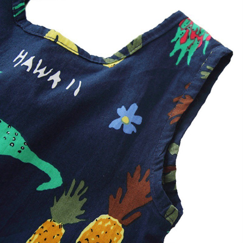 Đầm không tay cổ tròn họa tiết đa dạng phong cách dễ thương cho bé