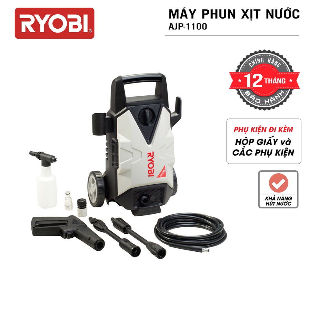 CHÍNH HÃNG - Máy phun xịt áp lực 1400W Ryobi Kyocera AJP-1100
