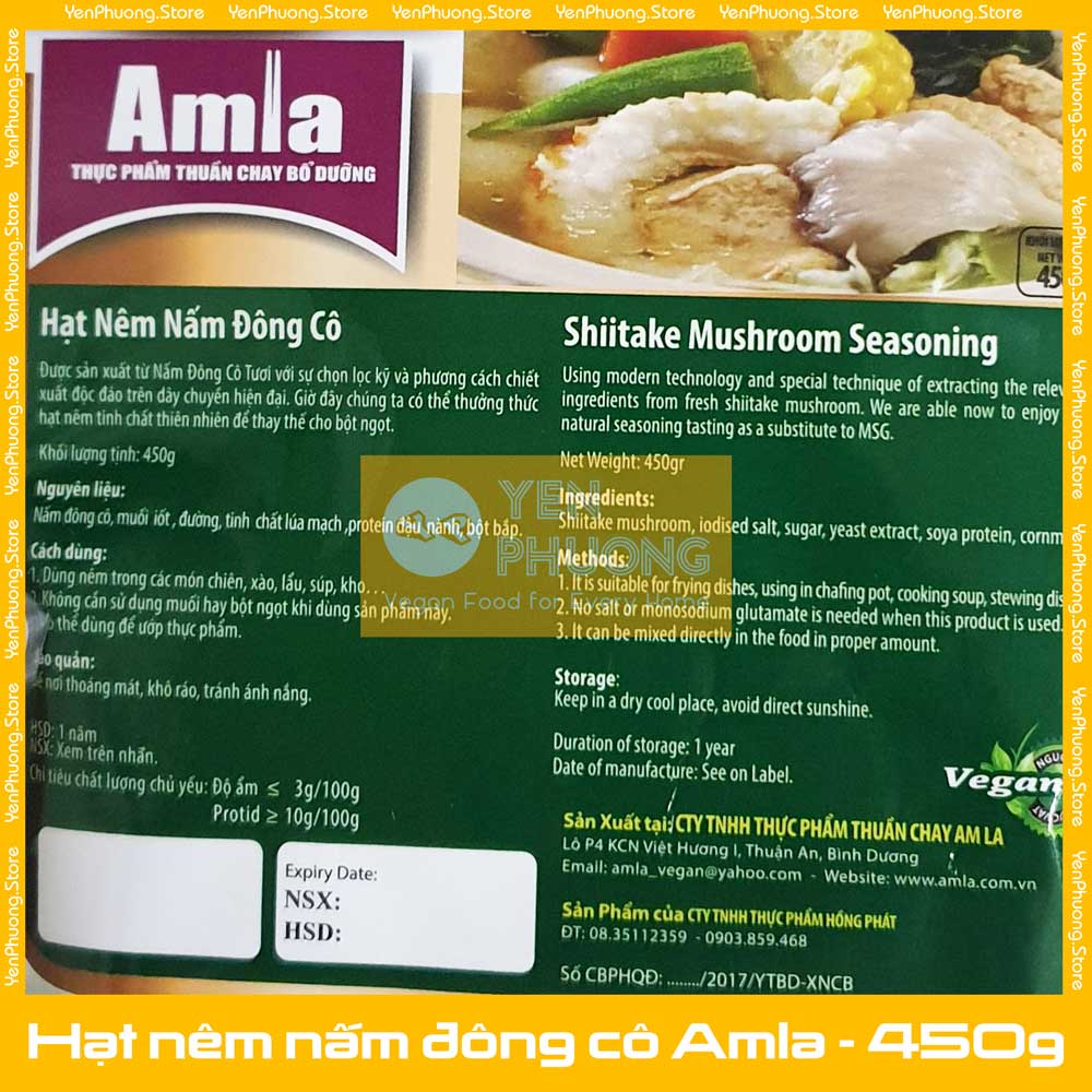 Hạt nêm chay nấm Đông Cô Amla 450g