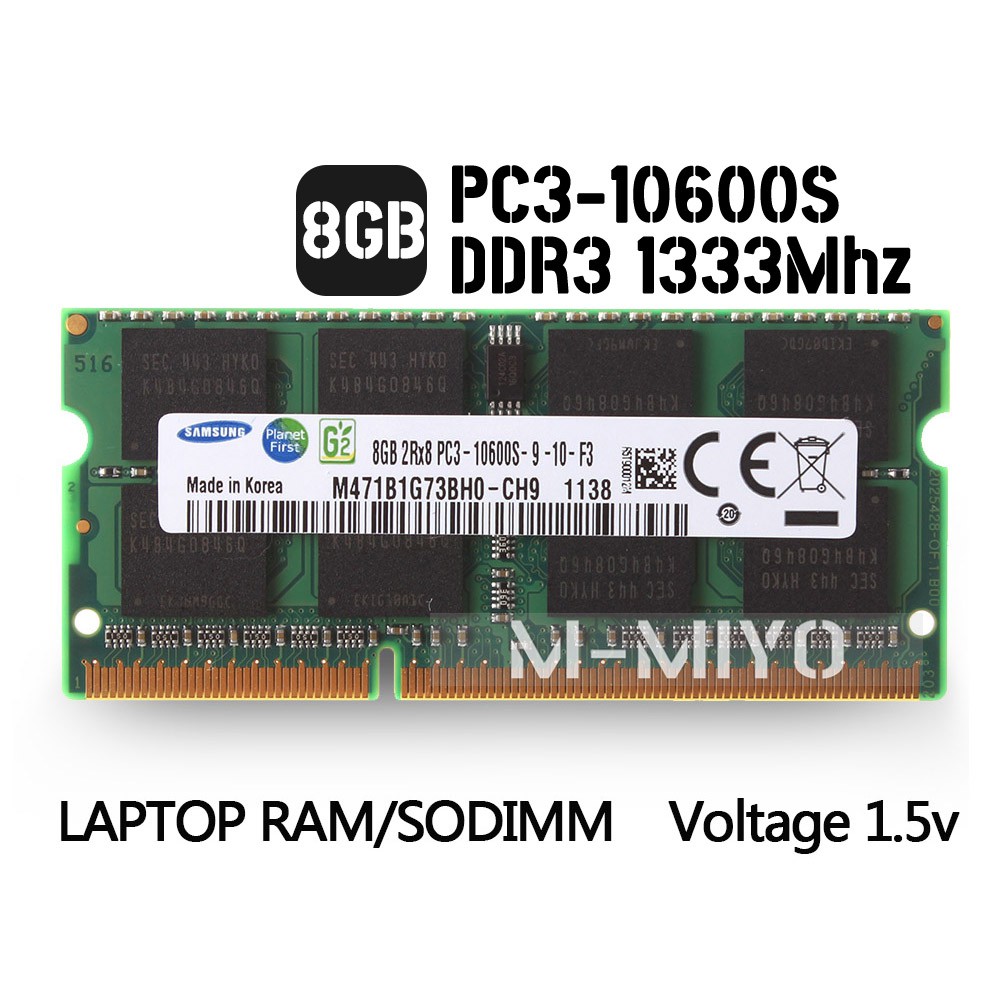 Bộ nhớ RAM dành cho máy tính xách tay Samsung 8GB 2RX8 DDR3 1333MHZ PC3-10600S 204PIN SO-DIMM | BigBuy360 - bigbuy360.vn