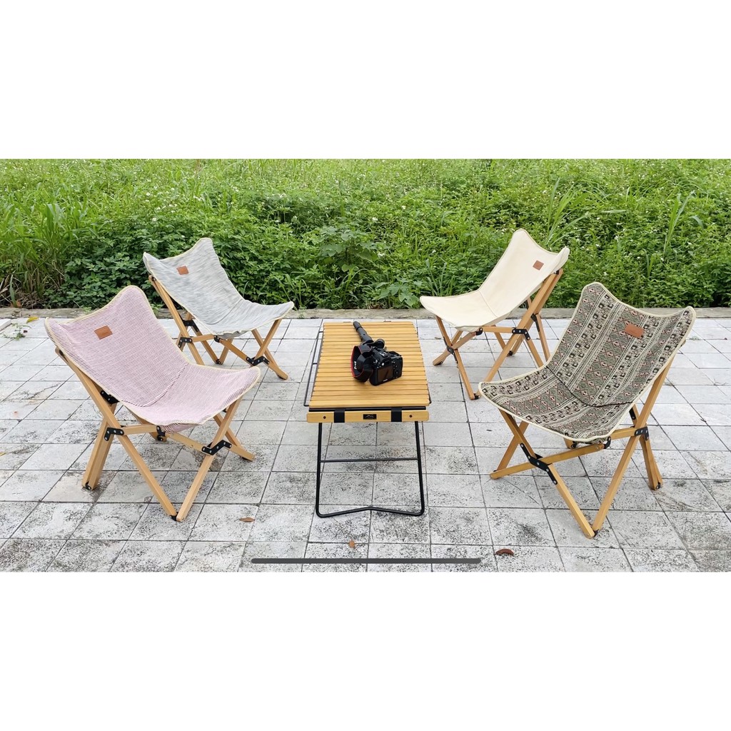 Ghế dã ngoại xếp gọn Butterfly Vietcamp C65 - mặt vải tháo rời - khung gỗ siêu nhẹ | BigBuy360 - bigbuy360.vn