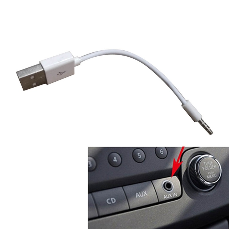 1 Dây Cáp Chuyển Đổi Cổng 5mm Sang USB 2 Kiểu Cho Xe Hơi
