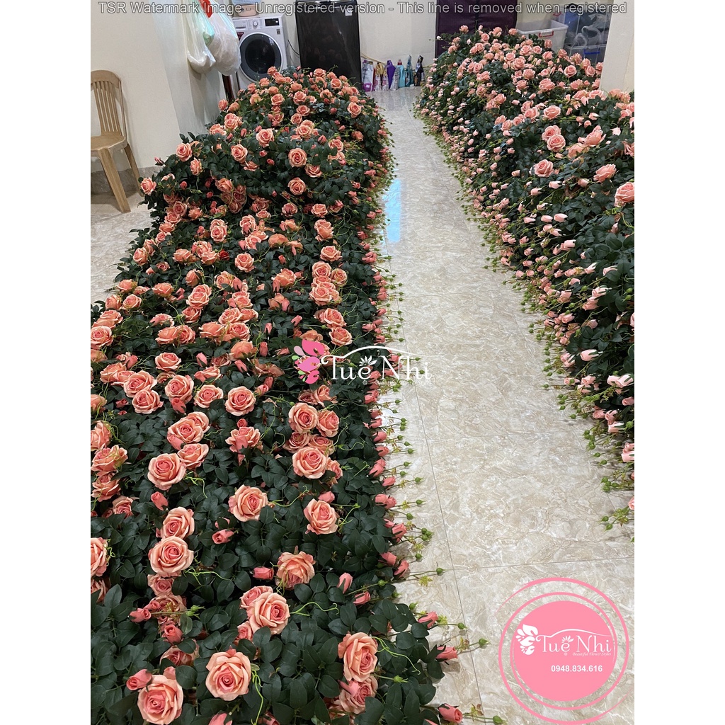Dây Hoa Trà BUN Cao Cấp, Dây Nhựa Lõi Thép Dài 2m - DÂY HOA TRANG TRÍ