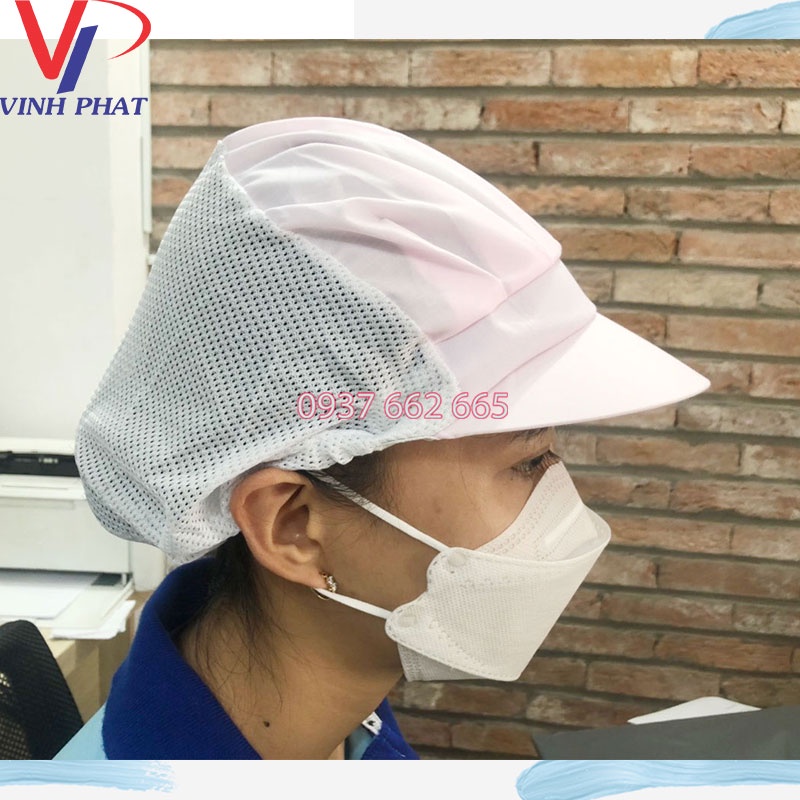Nón Lưới Trùm Tóc Công Nhân Màu Hồng, Mũ Trùm Đầu Bảo Hộ Sản Xuất