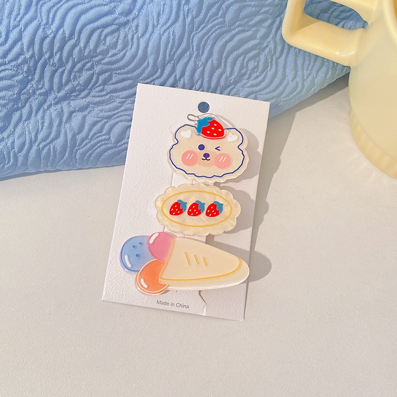 Set 3 kẹp tóc hoạt hình xinh xắn 2021
