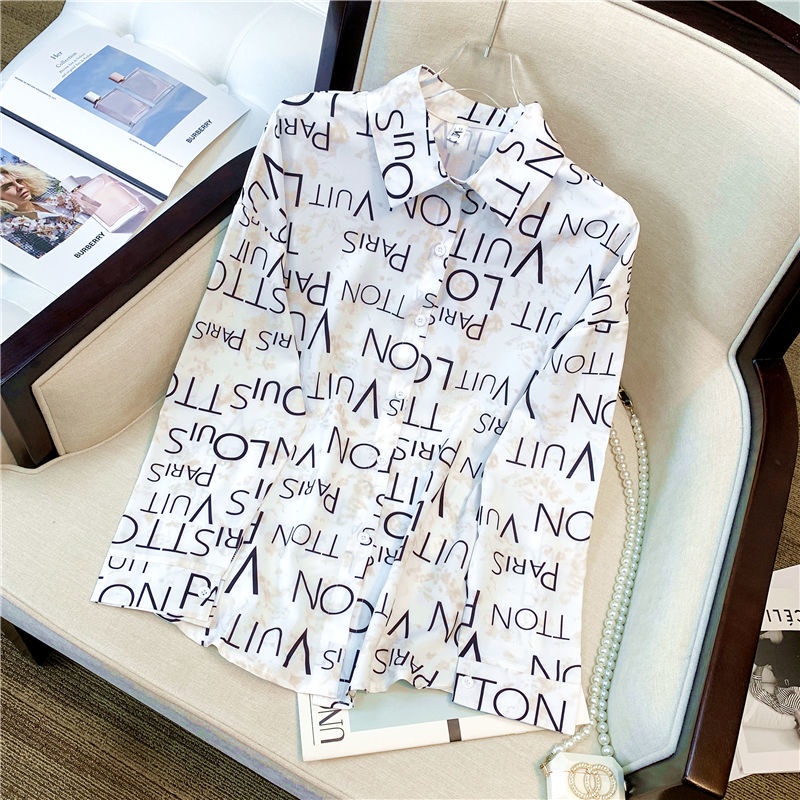 Áo Sơ Mi Nữ Dài Tay In Chữ Graffiti Thời Trang Hàn Quốc Mới