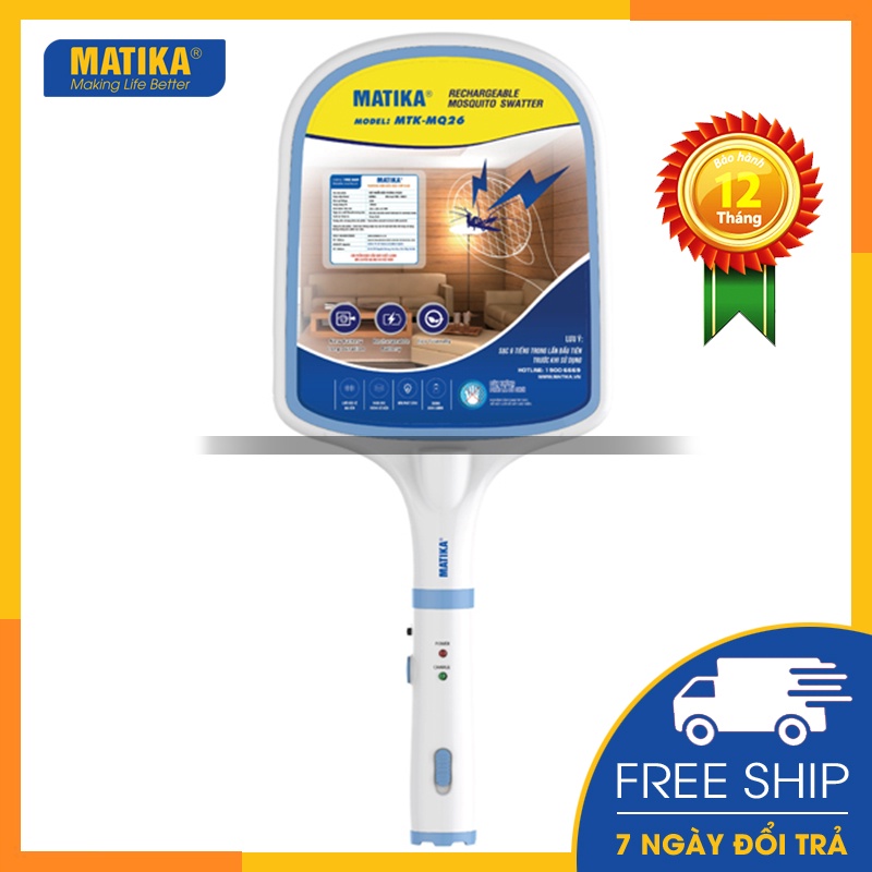 Vợt Muỗi MATIKA Màu Trắng MTK-MQ26