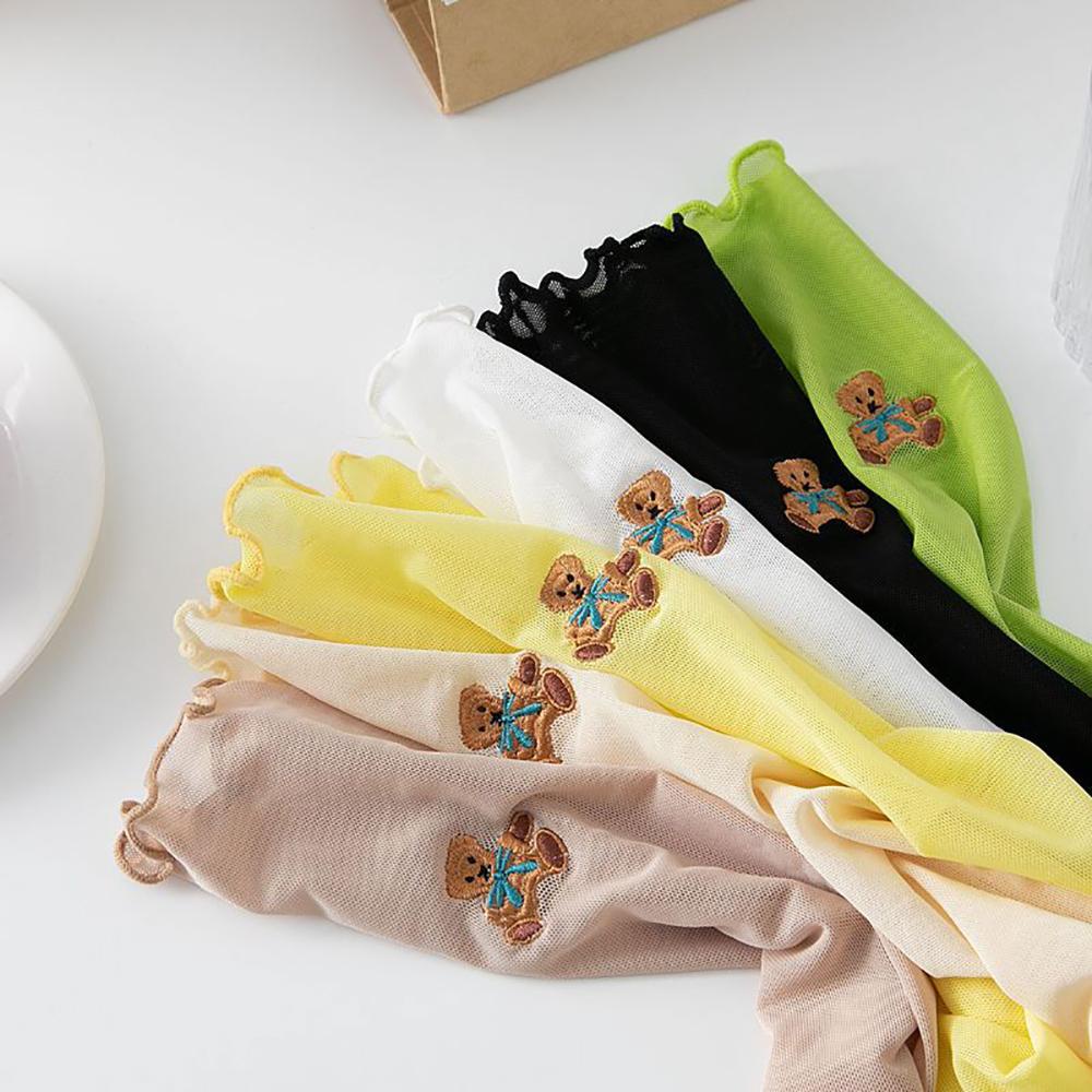 Mocho Vớ Harajuku Nhún Bèo Màu Trơn Họa Tiết Gấu Dễ Thương Mùa Hè Cho Nữ