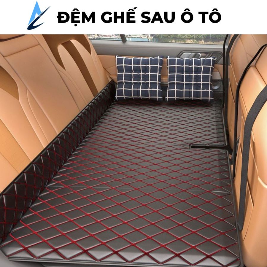 Đệm hơi ô tô, nệm giường ngủ ghế sau ô tô cao cấp không cần bơm có thể gấp gọn, đệm xe hơi da siêu êm