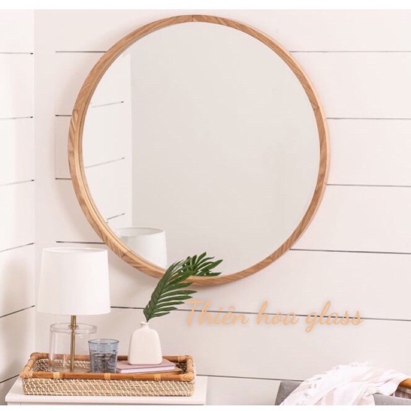 [Hàng sẵn ship toàn quốc] Gương khung gỗ gương viền gỗgỗ gương tròn treo tường gương trang trí Gương trang điểm để bàn