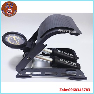 Bơm đạp chân STANLAY 2 ống - Bơm đạp chân đa năng - Bơm xe máy,xe đạp,xe hơi nhập khẩu