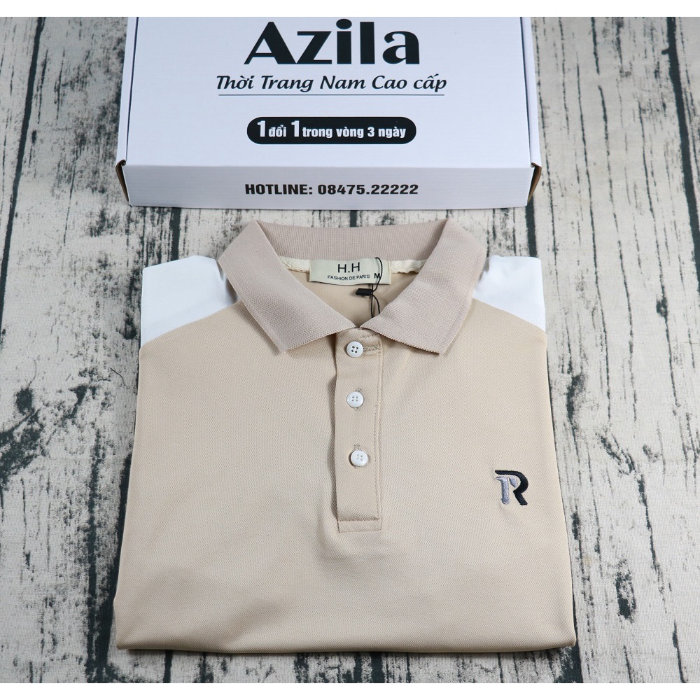 Áo Polo Nam Azila Cổ Bẻ  Vai Phối Màu Chất Liệu Cá Sấu cotton Xuất Xịn Chuẩn From Dáng Sang Trọng