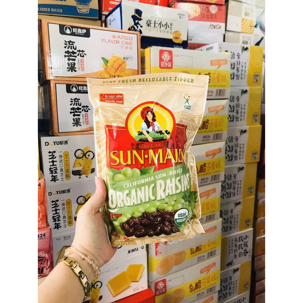 Nho khô hữu cơ Sun-maid Organic Raisins California 907gram (date 2/4/2022)