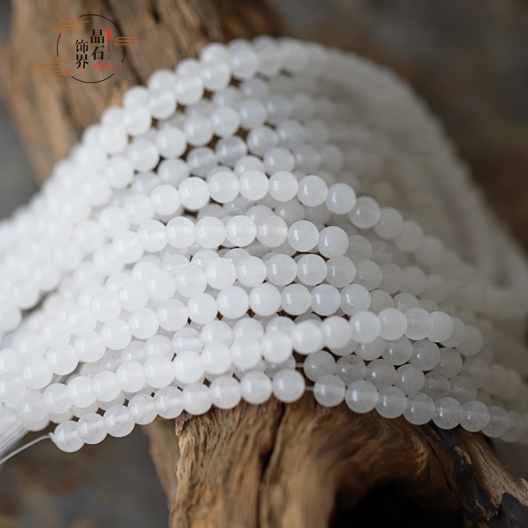 Chuỗi Hạt Đá Tự Nhiên Màu Trắng Dùng Làm Đồ Trang Sức Thủ Công