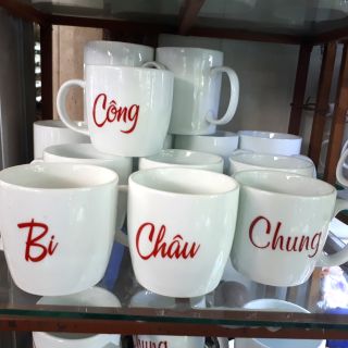 Cốc  sứ ghi tên