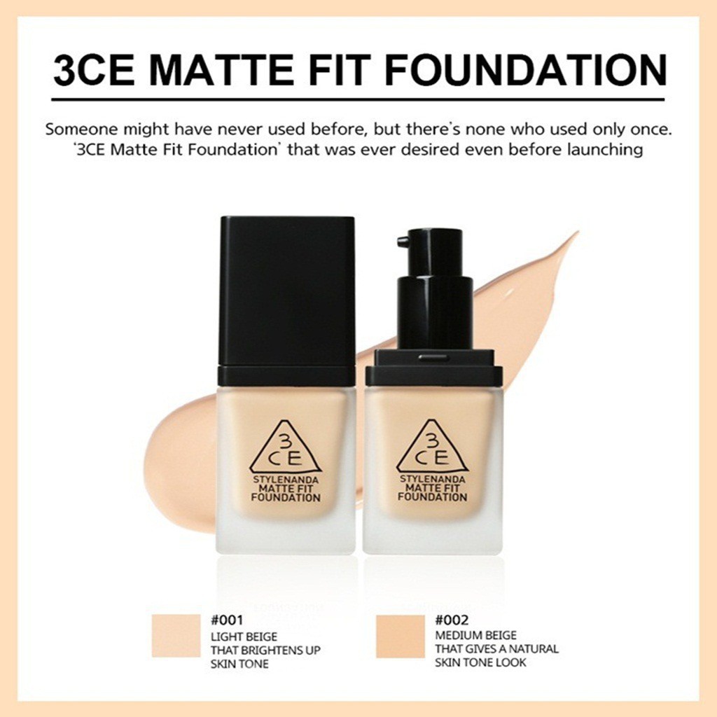 Kem Nền 3CE Stylenanda Matte Fit Foundation (35g)