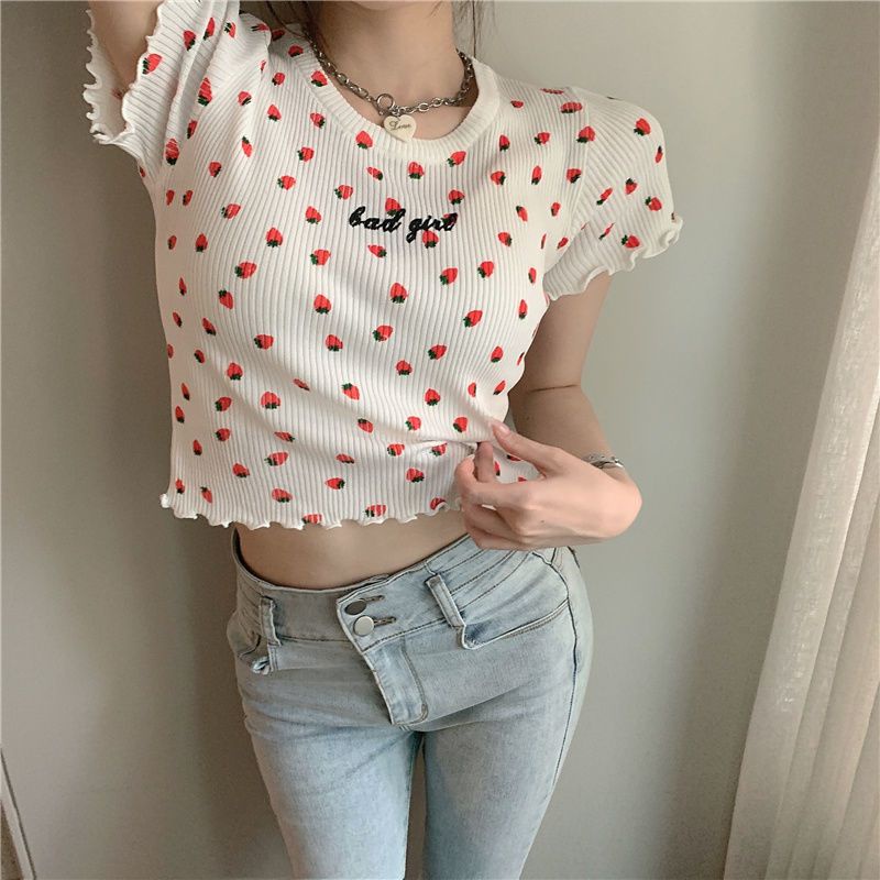 Áo croptop badgirl dâu nhí tôn dáng