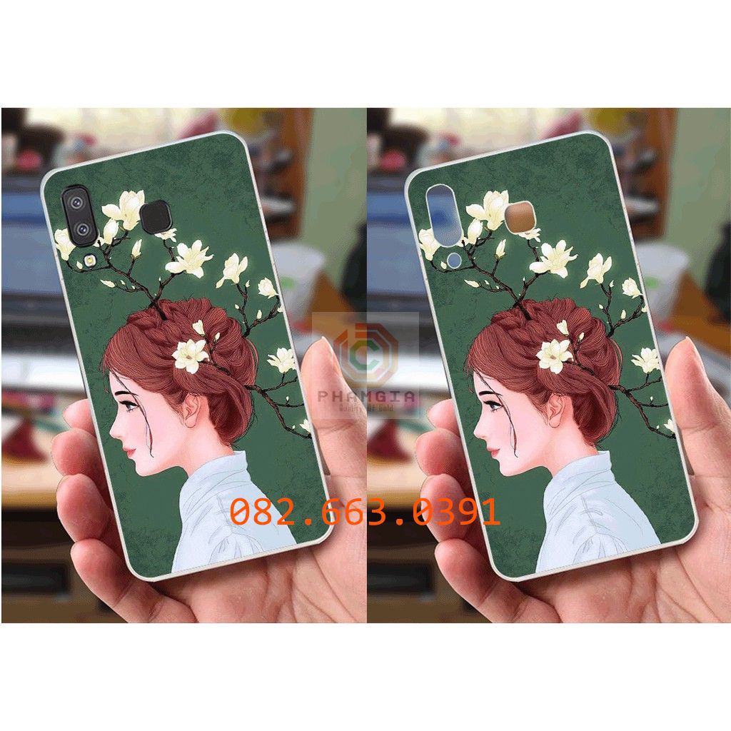 Ốp lưng Samsung A8 Star dẻo in hình cô gái siêu sắc nét