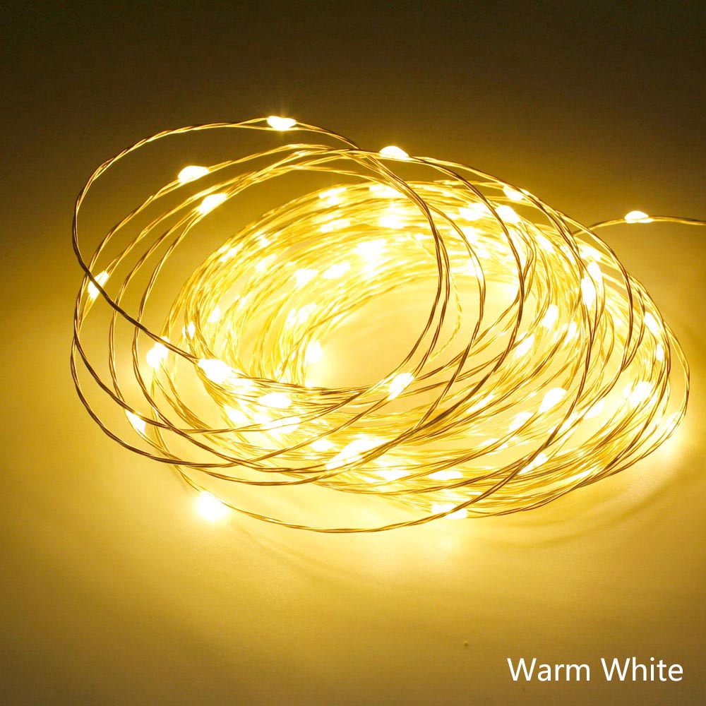 Dây Đèn LED 20M 10M 5M 2M Bằng Đồng Chống Nước Trang Trí Nhà Cửa