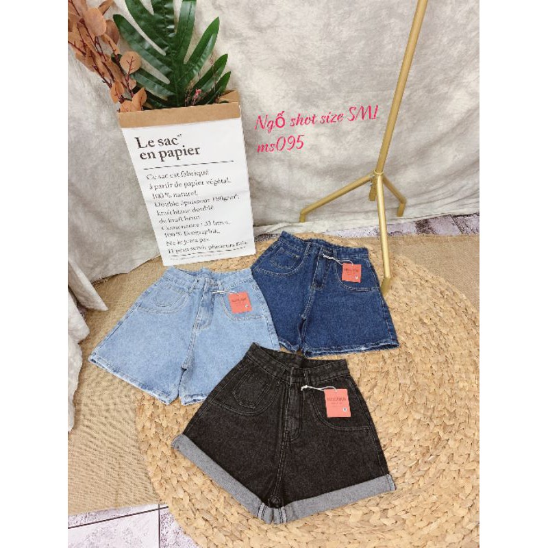 Quần short Jeans Nữ cạp cao, quần jeans gập gấu 3 màu siêu xinh Chất đẹp Hàng cao cấp Hachidesigns