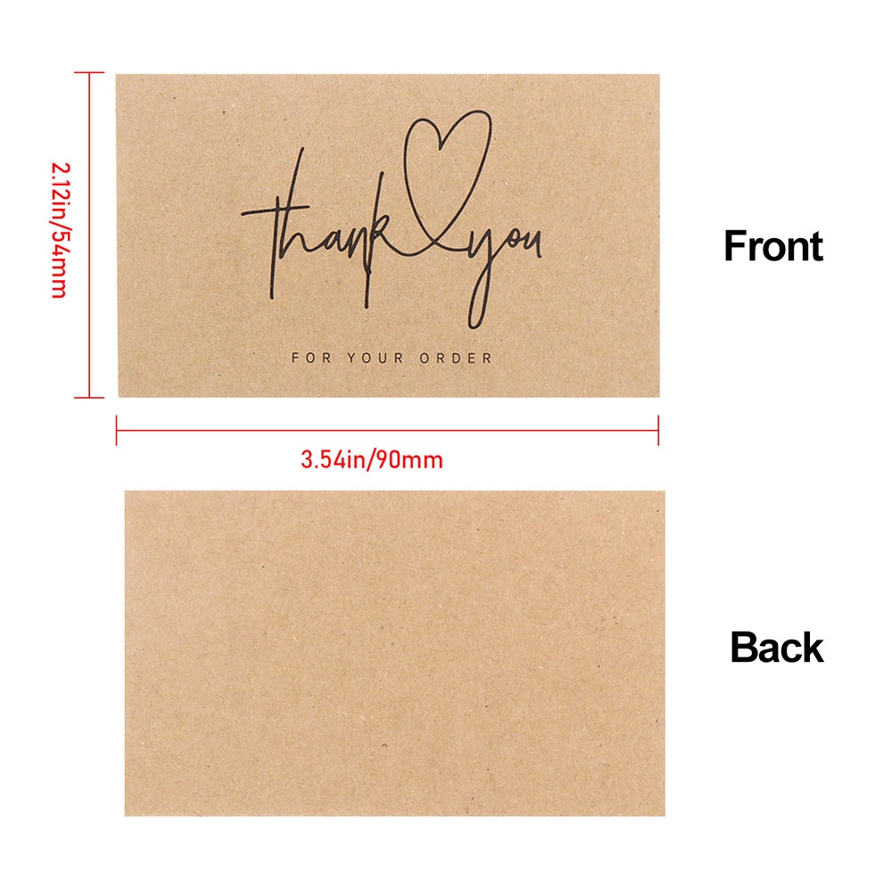 Bộ 30 thẻ giấy kraft in chữ Thank you for your order dùng để đóng gói hàng