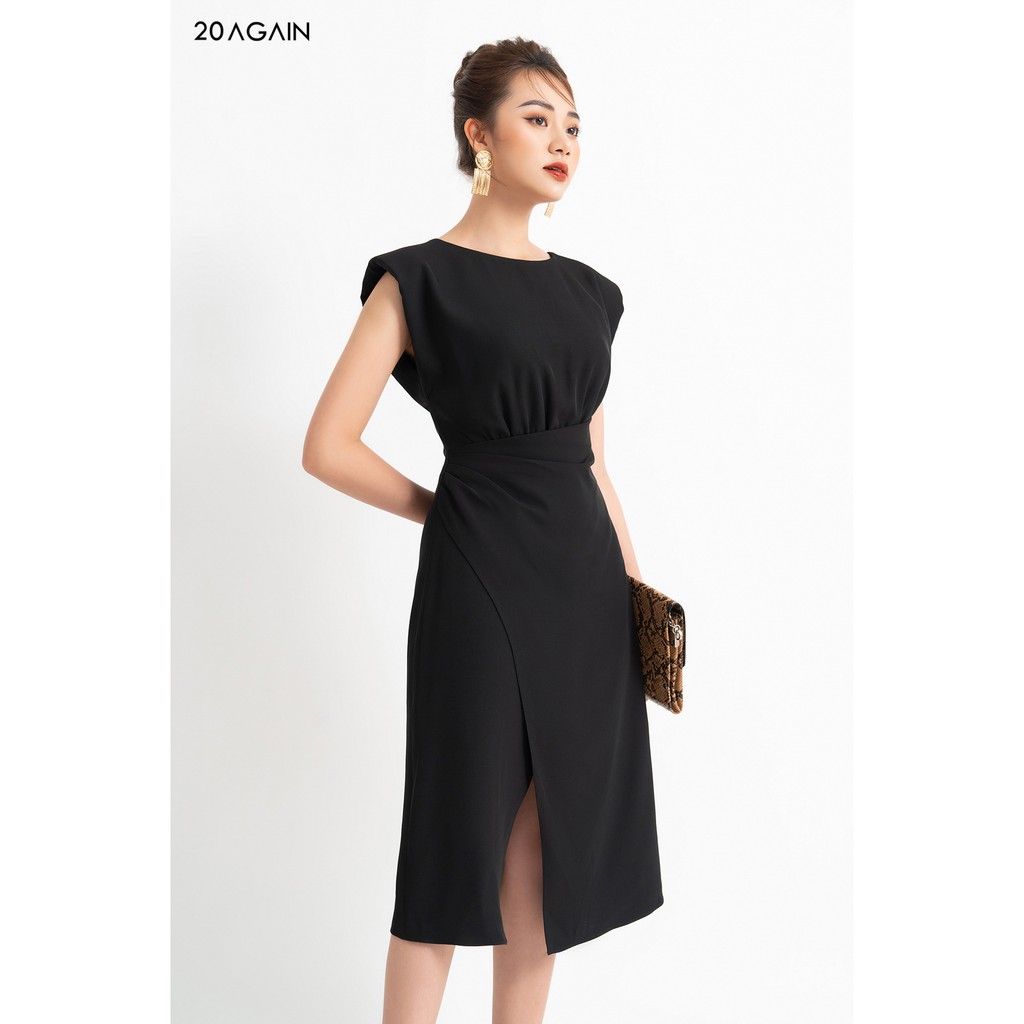 [Mã WABRWA15 giảm 15% đơn 300K] Đầm xòe vạt chồng thân dưới 20AGAIN DEA1231 | BigBuy360 - bigbuy360.vn