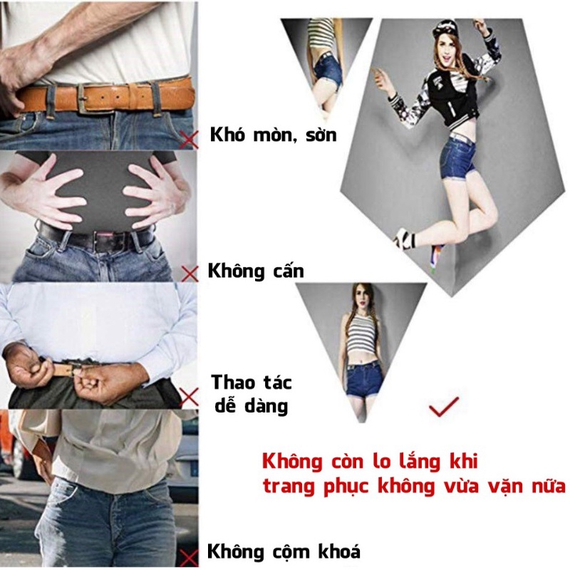 Dây Đai Half Belt Thắt Lưng Nịt Quần Thun Chun Cúc Bấm Co Giãn Đàn Hồi Legaxi