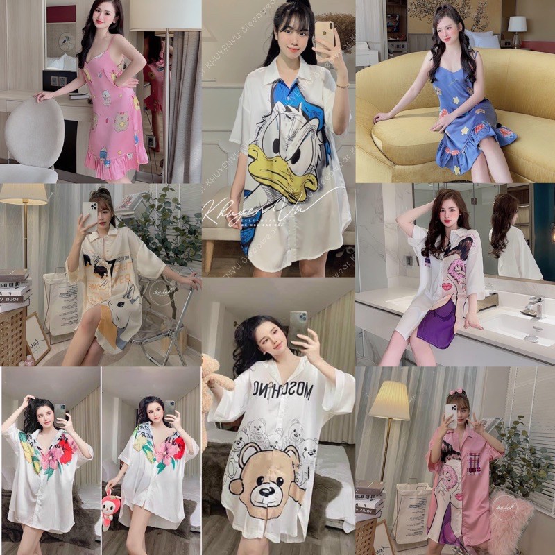 [Mã SKAMFSW175 giảm 10K đơn 50K] Váy Ngủ Lụa Satin Thiết Kế