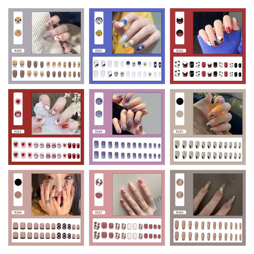 Hộp 24 Móng Tay Giả Thời Trang R251-R300