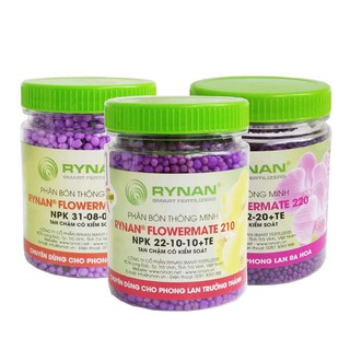 Combo bộ 3 phân bón thông minh tan chậm Rynan dùng cho hoa lan