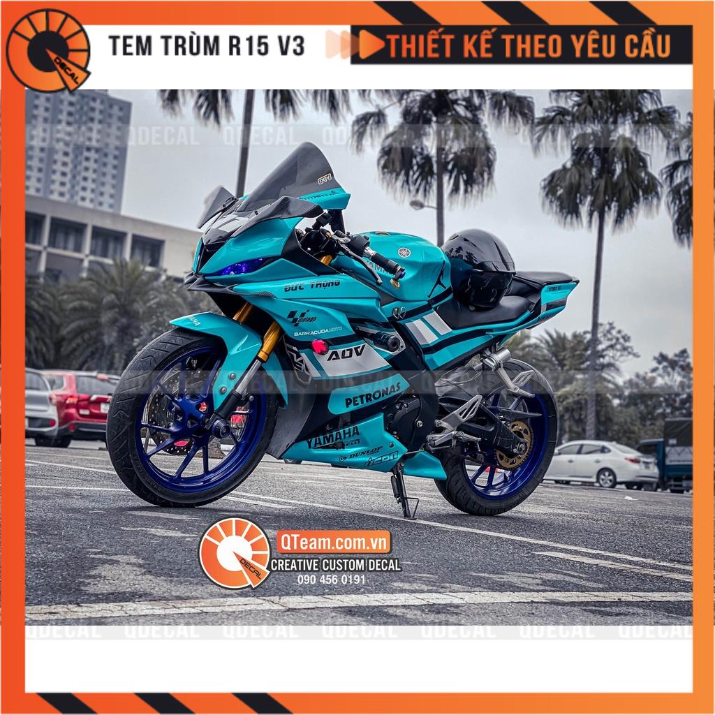 Tem trùm R15 V3 decal 3 lớp kiểu Petronas Custom theo yêu cầu