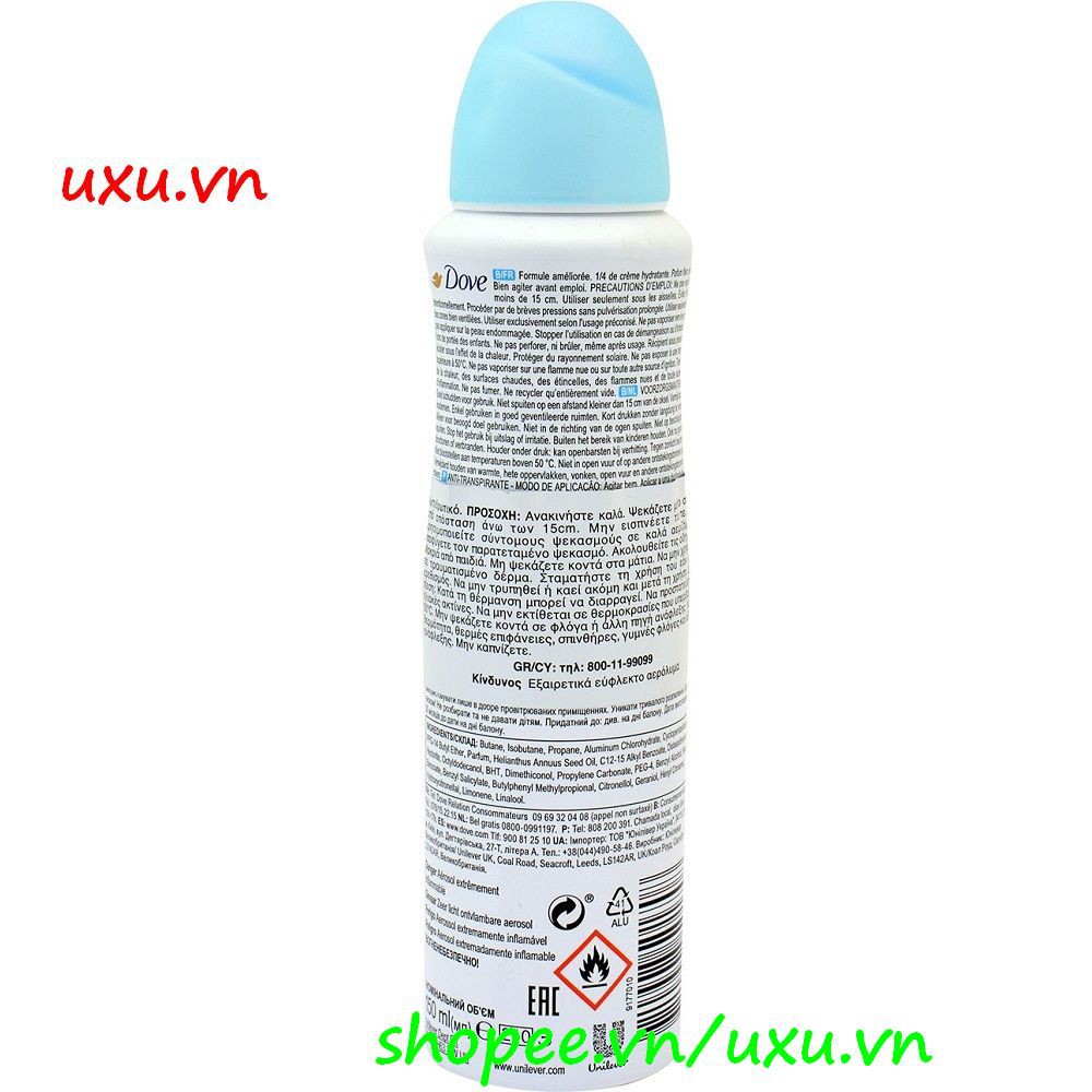 Xịt Khử Mùi Nữ Dove 150ml Cotton Soft, Với uxu.vn Tất Cả Là Chính Hãng. | BigBuy360 - bigbuy360.vn