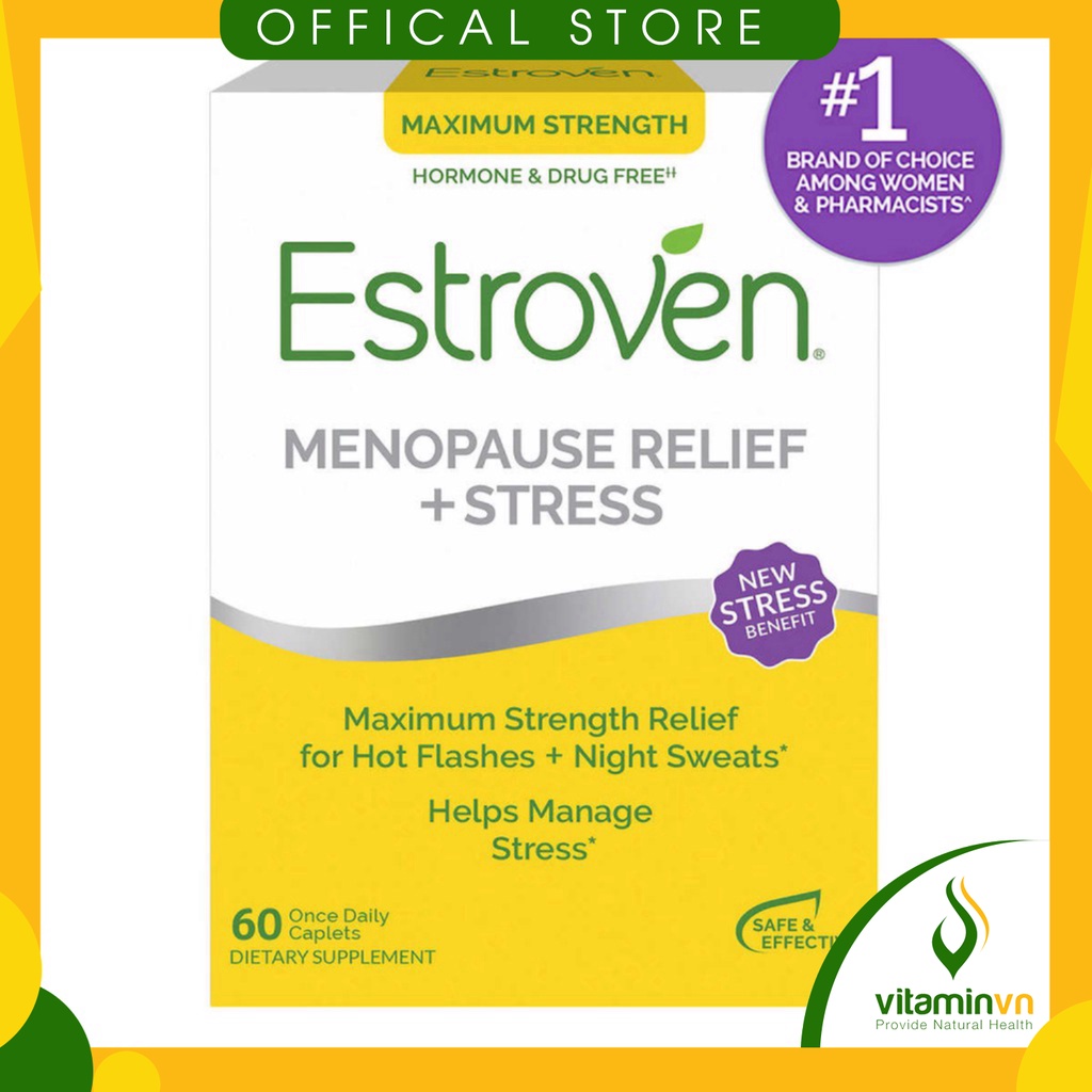 Viên Uống Cân bằng Nội tiết tố Nữ Estroven Menopause Relief + Stress (60 Viên)