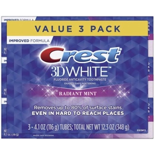 Set 3 tuýp kem đánh răng crest 3d white value 3 pack