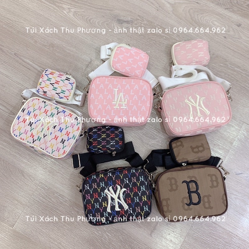 Sét đôi đeo chéo, túi đôi đeo vai hoạ tiết chữ thêu LA- NY nhiều màu dễ phối đồ cho cả nam và nữ (cam kết ảnh thật)