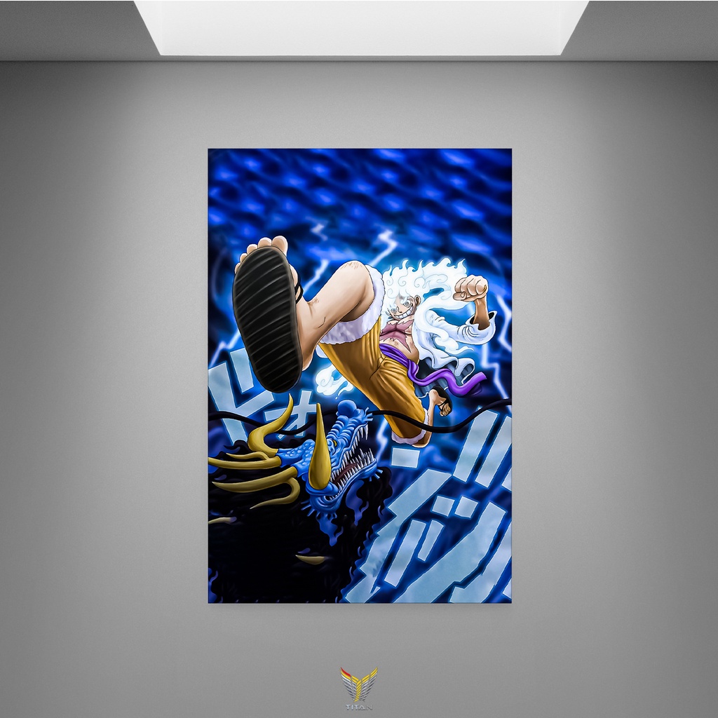Tranh dán tường poster Luffy Gear 5 , chất liệu Decal, decor trang trí nhà cửa, nhiều size