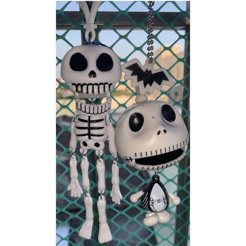 Holiday Funny Toys Small Gifts Keychains Pull Line Skull Rack Halloween Punk Gothic Pendant Small Gift Backpack Pendant Small Toy
