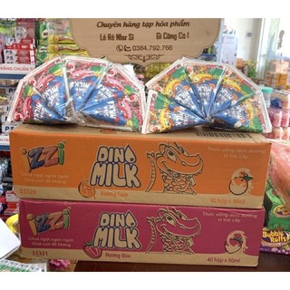 Sữa Trái Cây Izzi Dino Milk Hương vị Cam - Dâu Thùng 40 Hộp x 110ml