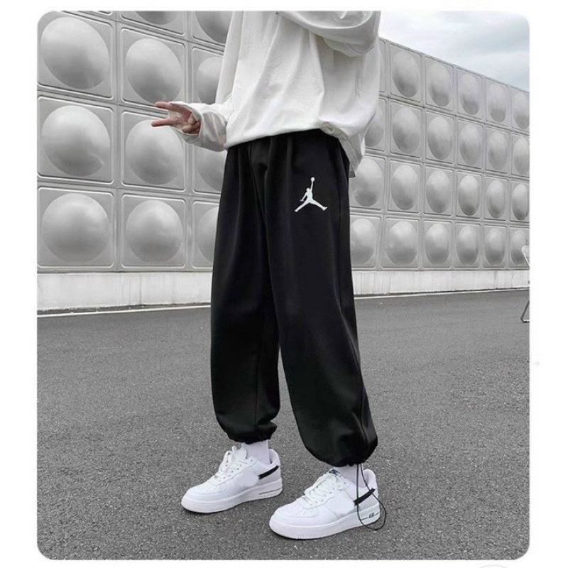 Quần thể thao nam chất nỉ  form rộng, bo chân dây rút, mẫu quần nỉ thu đông mới