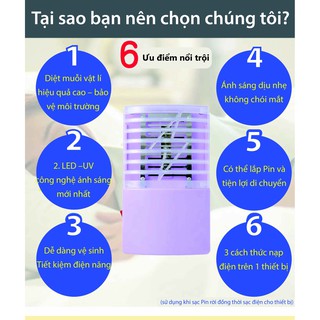 Đèn bắt muỗi diệt côn trùng mini UV LED Nexis