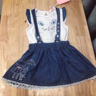 Set váy yếm thỏ bé gái