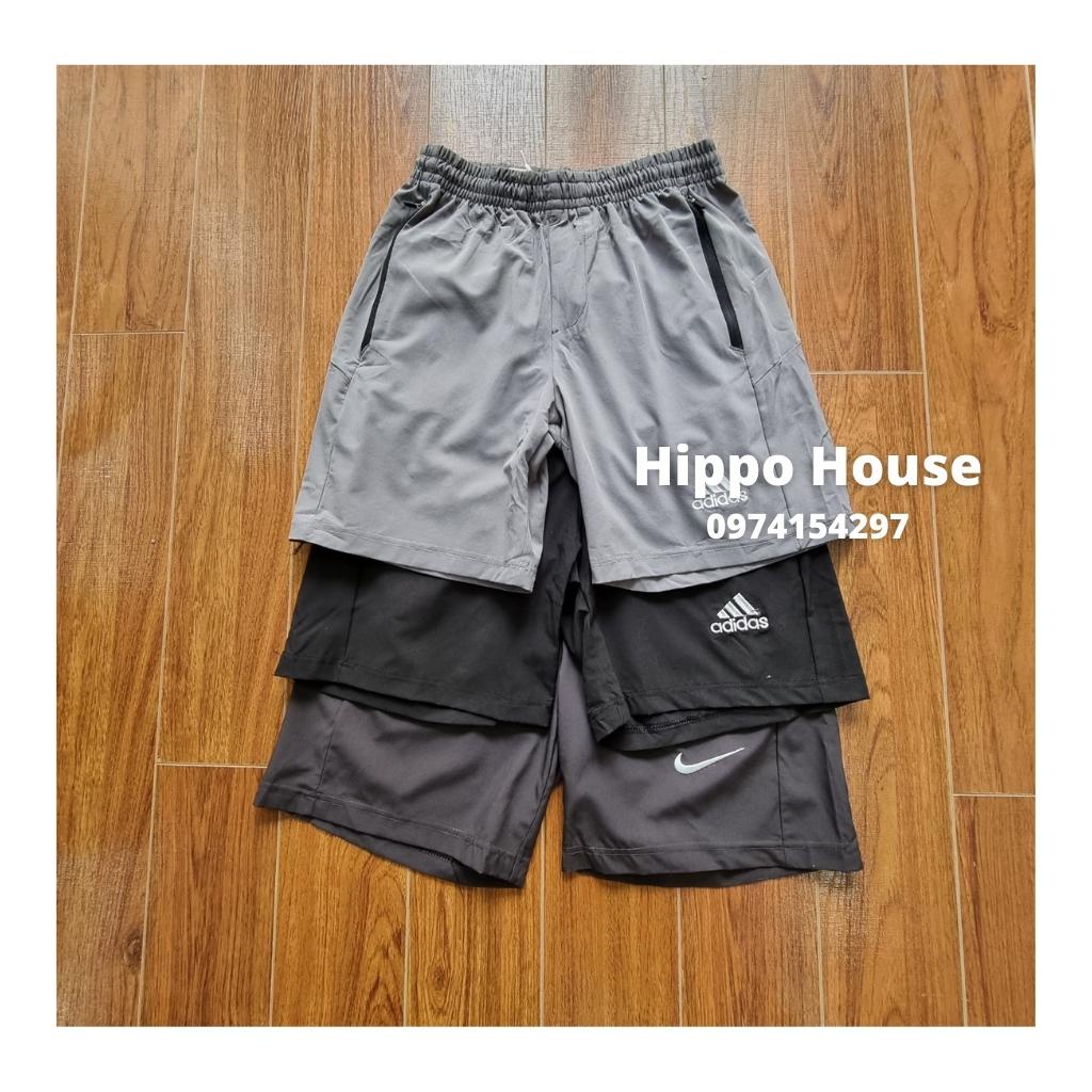 Quần Short Bé Trai Hippo House Size Đại Chất Si Gió Nhẹ Nhanh Khô