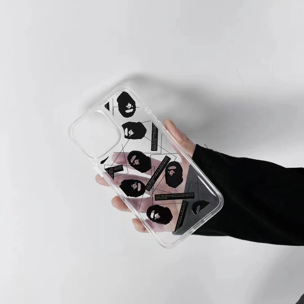 SANRIO Ốp Điện Thoại Cứng Trong Suốt Chống Sốc In Logo BAPE Cho iPhone 14 11 13 12 X XS Pro Max xr Mini xr
