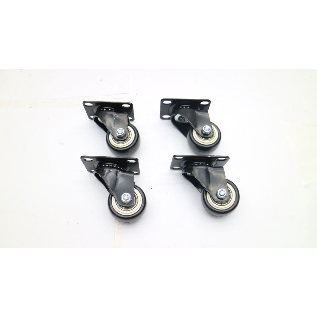 [RẺ VÔ ĐỊCH] Bộ 4 bánh xe đẩy hàng xoay 360 độ, có khóa chống xoay chống trượt loại 4cm nhóm màu viền đen