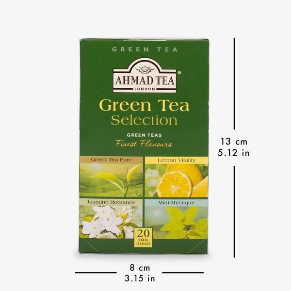 BST 4 vị Trà Xanh (Nhài, Chanh, Bạc Hà, Trà Xanh)  - Ahmad Green Tea Collection (túi lọc có bao thiếc - 20 túi/hộp)