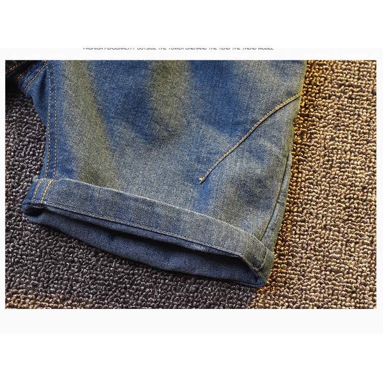 Set áo thun tay ngắn in hình khủng long + quần short denim cao cấp cho bé trai 0-5 tuổi