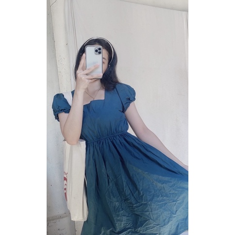 ĐẦM BABY DOLL ĐAN LƯNG XANH RÊU